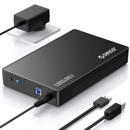 ORICO Caixa de disco rígido externo 3,5 ', capa externa disco rígido USB 3.0 com UASP e adaptador 12 V/2A, sem ferramentas, bis zu 20 TB (3588US3)