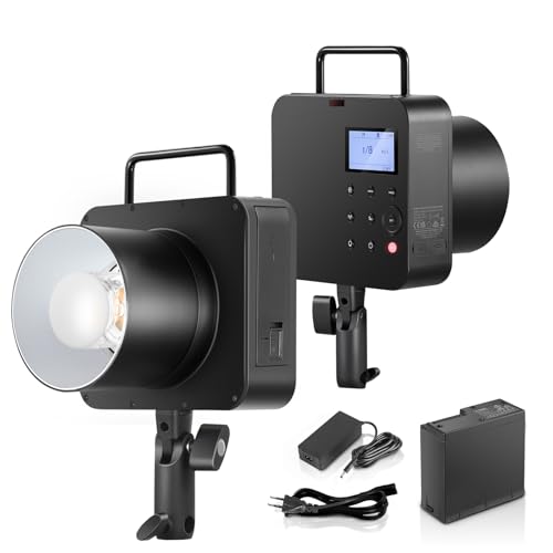 NEEWER Q4 400 Ws 2,4 G TTL Flash Exterior(nova aparência), 1/8000 HSS estéreo de estúdio fotografia com 30 W lâmpada modelagem/400 flash potência completa/reciclagem 0,01-1,2s/21 ,6 V 28 00 mAh