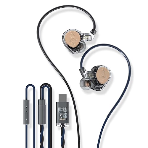 HIDIZS ST2 Pro Auriculares In-Ear com cabo, DAC USB-C HiFi, duplo controlador dinâmico de 10 mm, Chip ESS ES9218AC Pro de alta gama, microfone HD, controlos online