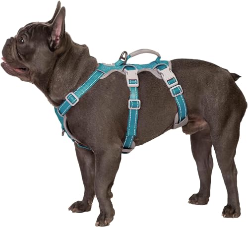 Huntboo Arnês para cães à prova de fugas, arnês para artistas de escape, arnês totalmente refletor com alça acolchoada, respirável, colete ajustável para cães pequenos que passeam e correm