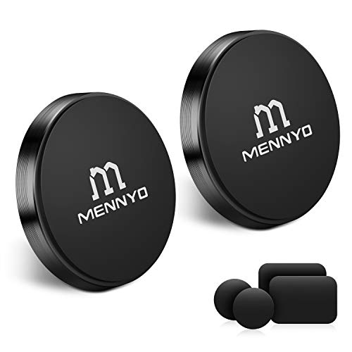 MENNYO Iman Carro móvel, conjunto de 2 suportes de telemóvel para carro com lâminas metálicas coladas ao tabuleiro | suporte de parede para telemóvel carro magnético compatível com iPhone Samsung Galaxy/Note Huawei, etc.