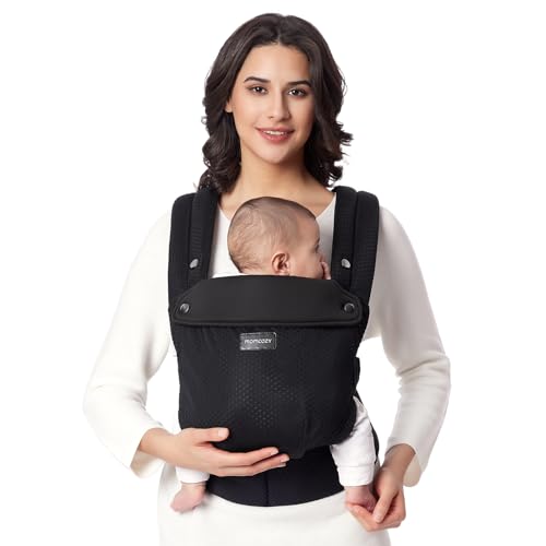 Momcozy Porta-bebés de malha respirável, ergonómico e leve, para bebés de 3,2 a 20 kg, com suporte lombar melhorado, conforto durante todo o dia para criação com mãos livres, ar Mesh - preto