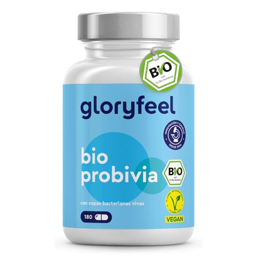 Bio Probióticos e prebióticos intestinais, 180 cápsulas, 20 bilhões de UFC, 21 cepas bacterianas Inulina orgânica - Lactobacillus e Bifidobacterium