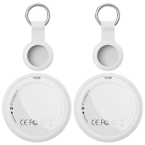Localizador Bluetooth branco, 2 Pack Air Tracker Tag funciona com Apple pesquisar (apenas iOS 14,5 +), encontra telefone e chaves, rastreador GPS impermeável para mochila, animais de estimação, carro,