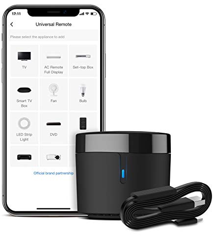 BroadLink RM4 Mini Smart Remote e conjunto de cabos com sensor de monitor de temperatura e humidade, compatível com Alexa, IFTTT