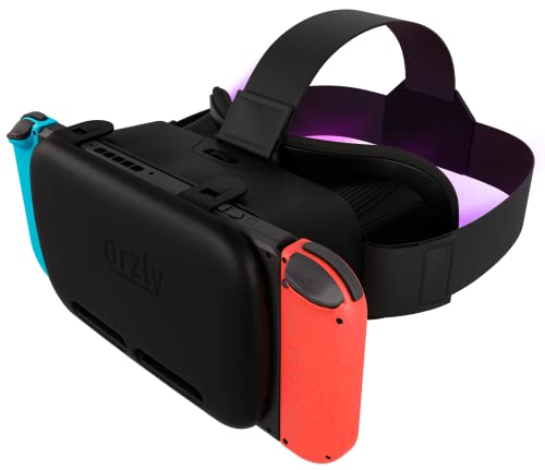 Orzly Auriculares VR projetados para consola Nintendo Switch & Switch OLED com lente ajustável para uma experiência de jogo de realidade virtual e para Labo VR - preto - edição em caixa de presente
