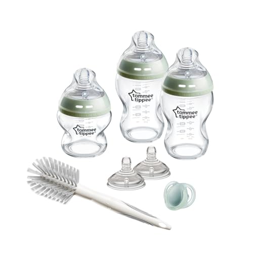 Tommee Tippee Biberões, conjunto Natural Start para recém-nascidos, biberão anticólicas de 150 ml e 250 ml, com tetinas ergonómicas para uma aderência natural