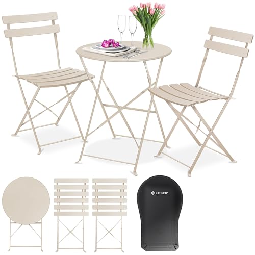 KESSER® Conjunto de móveis de jardim de 3 peças com 2 cadeiras dobráveis, conjunto de móveis de varanda, móveis de jardim, móveis de jardim, móveis de jardim, móveis de jardim, móveis de jardim, mesa