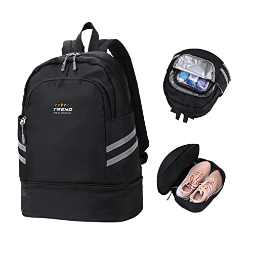 Mochila de ginásio para mulher com compartimento para sapatos, mochila grande de viagem para portátil, impermeável, casual, mochila escolar, mochila desportiva, bolsa de ginásio para natação, ioga