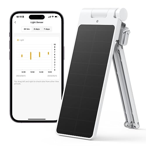 SwitchBot Solar Painel Charger voor Curtain 3 - Prestatie-upgrade, Gemakkelijk in gebruik, Ondersteuning voor opladen bij weinig licht, Slim zonnepaneel voor SwitchBot Curtain 3 Rod/U Rail