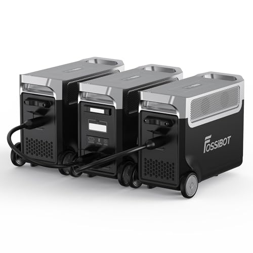 FOSSiBOT F3600 Pro com 2 baterias de expansão FB3840, gerador solar expansível de 11,52 kWh com saídas CA de 3600 W (pico de 7200 W), pacotes de baterias LiFePO4 para uso doméstico, emergência,
