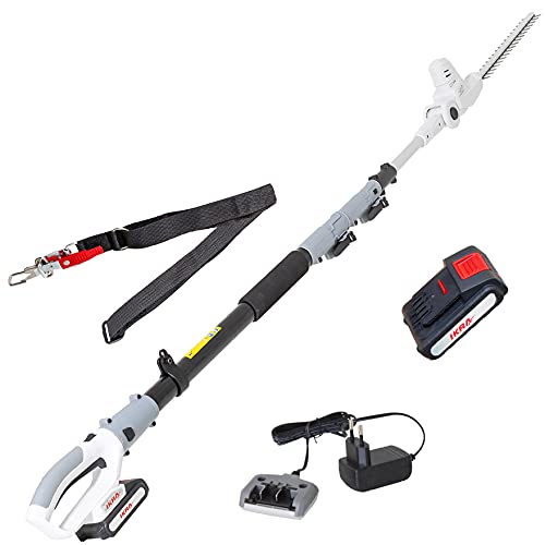 IKRA corta-sebes telescópico ICPH 2040 incl. Bateria de 20 V, estação de carregamento da bateria e alça de ombro