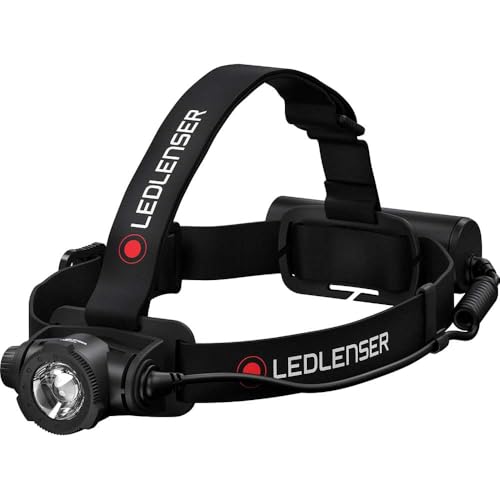 Ledlenser LED502122 Lanterna frontal LED H7R Core, 1000 lm, recarregável com bateria de lítio, IP67 à prova de água, luz constante, preto, tamanho único, 250 m
