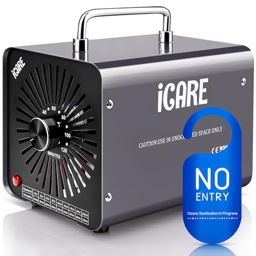 ICARE Gerador de ozono casa 30000 mg/h, máquina profissional de ozônio, purificador de ar purificador de temporizador, dispositivo de ozono O3 portátil para garagens, casa, carro
