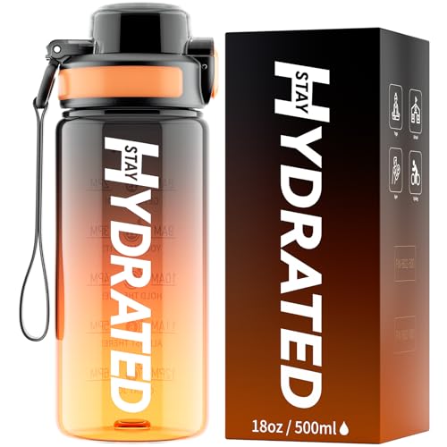 Mevoly Garrafa de água para crianças 500 ml, garrafa de água ginásio sem BPA com marcador de tempo, garrafa de água desportiva de plástico motivacional, cantil para colégio, bicicleta