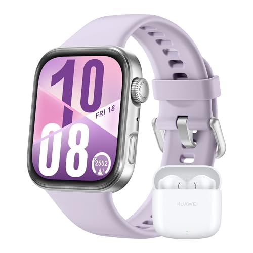 Huawei Watch FIT 4 Smartwatch + Freebuds SE2 branco, 100 modos de treino, ultrafino, monitor de atividade física, até 10 dias de duração, iOS e Android, garantia de 42 meses