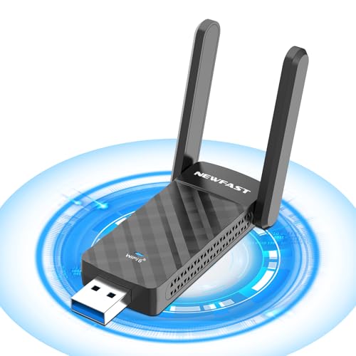 NEWFAST Adaptador WiFi USB para PC AX1800, USB WiFi 6 para PC Dual Band 5GHz & 2,4 GHz antena Wi-Fi para PC compatível Windows 11/10