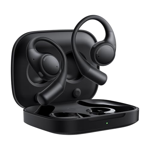 Honor Earbuds Open, AI Tradução ao vivo, cancelamento ativo de ruído, auriculares sem fios Bluetooth 5.2 com 3 micro, 22H capacetes sem fios Bluetooth, IP54, preto