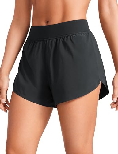 CRZ YOGA Calções de corrida de cintura alta e seco para mulheres