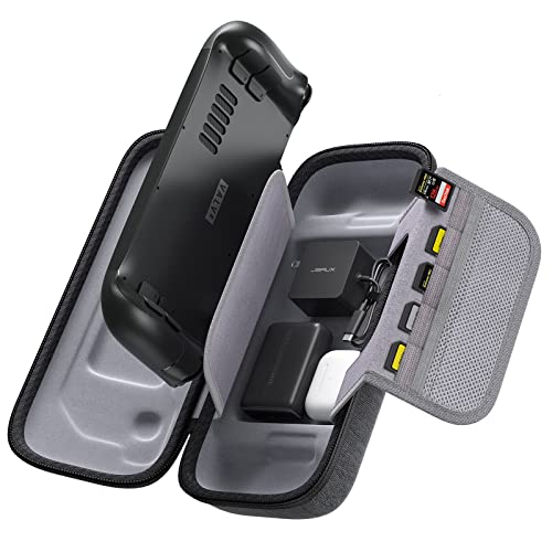 JSAUX Capa compatível com Steam Deck, capa protetora capa rígida para armazenar o adaptador de carregador, estojo de transporte portátil para consola e acessórios de Steam Deck -BG0102