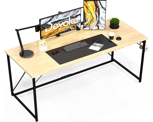 Devoko Pequena mesa para computador, 120 x 50 x 73 cm secretária, mesa de escritório em casa, mesa para computador portátil, mesa de design industrial branco ácer