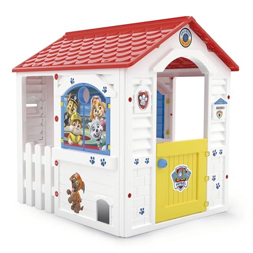Chicos - Patrulha Canina casa infantil para interior / exterior | plástico resistente e duradouro, montagem / desmontagem simples e rápida | cor branca com telhado vermelho (89526)