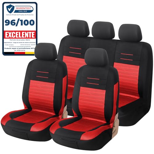 Upgrade4cars Capas de assento dianteiro carro universais preto vermelho | capa de assento universal para dianteiro e traseiro