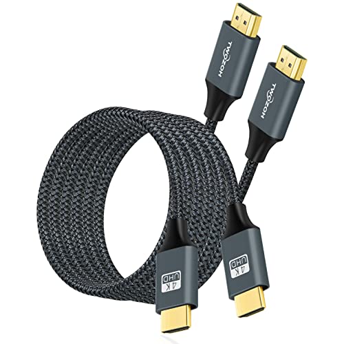 Twozoh Cabo HDMI 4K 1M 2 unidades, cabo HDMI entrançado de nylon de alta velocidade para HDMI, compatível com 3D/4K@60Hz/2160P/1080P