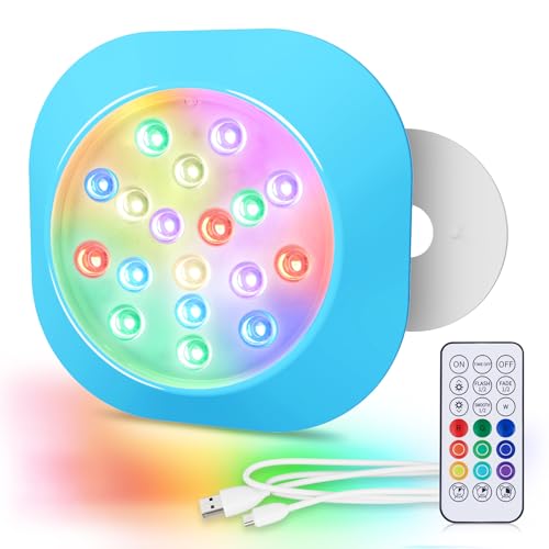 LyLmLe Luzes recarregáveis para piscina, luz LED piscina submergível RGBW IP68 impermeáveis com remoto, 14 cm focos LED magnéticos com mudança de cor para piscinas desmontável enterrada spa jacuzzi