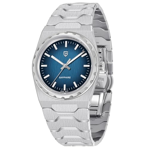 Pagani Design Reloj Hombre Elegante - Movimiento de Cuarzo Japonés VJ21 Cristal de Zafiro 9H Antiarañazos 100M Resistente al Agua Correa de Acero Inoxidable 316L Diseño Ultrafino 7mm