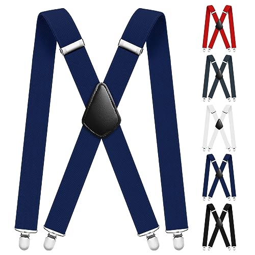 Aomig Alças para calças de homem, alças para homem, elegantes retro e forma alças cavalheiro ajustável, com clipes extra forte, acessório fato para homem de negócios festa casamento, 35 mm de largura