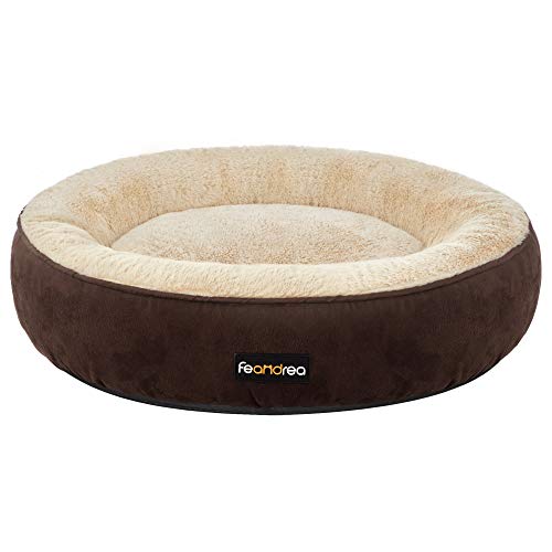 Feandrea Cesta de cães redonda, cama redonda, ø 70 cm, castanho PGW070K01