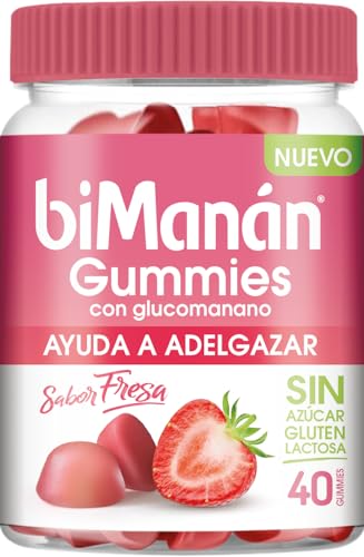 BIMANÁN Gummies com Glucomanano, ajudam a controlar o peso, sabor morango - 40 Gummies