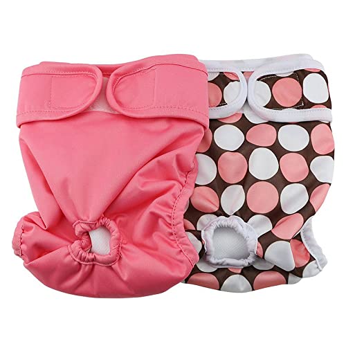 Hanyi Fraldas laváveis para cães, fraldas duradouras para cães, fraldas premium para cães femininos (2 fraldas A, XS)
