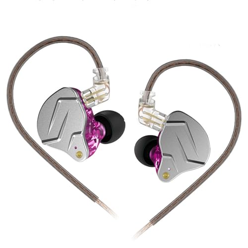 Yinyoo KZ ZSN Pro Auriculares intraurais 1BA 1DD sobre os in Ear Monitor IEM para os ouvidos auriculares controlador de armadura equilibrada híbrida com cabo desmontável (roxo sem microfone)