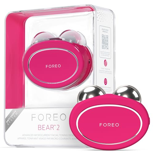 FOREO BEAR 2 - Tonificador facial de microcorrentes - massajador facial antirrugas - Lifting facial imediato - Reafirma e define - Fuchsia