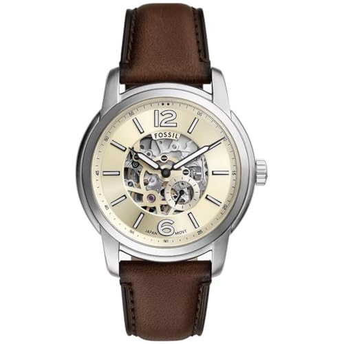 Fossil Reloj Heritage para Hombre, Movimiento automático con Correa de Acero o Piel
