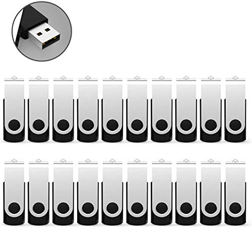 USB 4GB, Pendrive 4 GB Pack 20 USB por grosso, RAOYI memória USB 4 GB 2.0, Memory Stick Flash Drive para computadores PC Windows Mac OS (20 unidades, cor de preto)