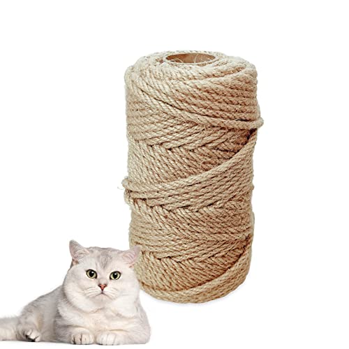 Corda em sisal pour arbre de 6 mm (50 mètres) - Corde em fibra chanvre naturelle - Convient pour la décoration de jardim - Accessoires pour Chat - Jouet à griffes abrasives, para gato