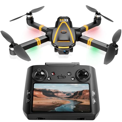 H11 GPS Drones com câmara 4k para adultos (ecrã remoto) FPV drone para adultos, motor sem escovas, retorno automático, 45 min tempo voo, 2 baterias, menos de 249 g, C0