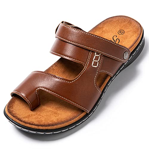 JOMIX Chinelos de verão para homem e verão sandálias para homem e verão pele correia ajustável