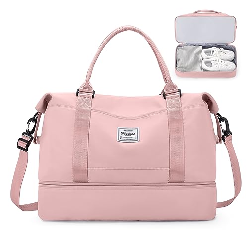 Bolsa de viagem para mulher, mala de desporto, mala de mão para bagagem, bolsa de ginásio impermeável, sacos de fim de semana para mulher, bolsa para hospital, bolsa de natação para praia, A3 Rosa,