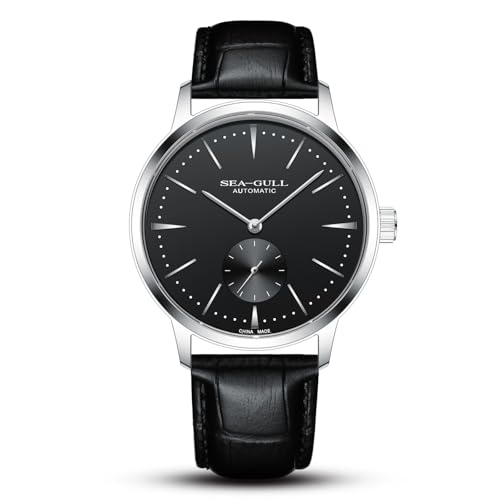 SEA-GULL 2022 Seagull Relógio pequeno de segunda mão para homem, relógio automático de pulso para homem, pulseira de couro 6075