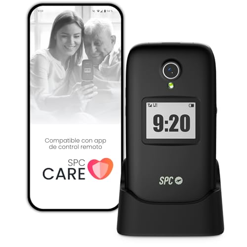 SPC Polaris Telefone 4G para idosos com teclas grandes e botão SOS | compatível com App gestão remota Care (iOS e Android), localização GPS e alertas de segurança, preto