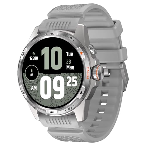 Ticwatch Atlas Smartwatch para homens relógio inteligente com sistema operativo Android Wear para exteriores bateria de 90 horas mais de 110 modos de treino mapa de calor detecção (cinzento)