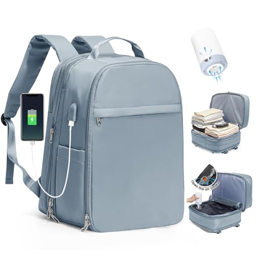 SZLX Mochila a vácuo com bomba mochila viagem cabine avião 40 x 20 x 25 Ryanair malas de viagem cabine 45 x 36 x 20 Easyjet bagagem de mão mulher mochila para portátil impermeável com USB homem