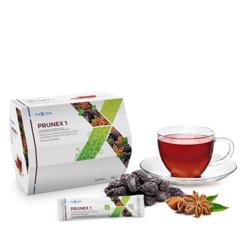 FuXion Prunex 1 Tea - Mistura instantânea de bebida - limpeza do cólon desintoxicante para um trânsito intestinal ideal - 1 bolsa de 28 palitos