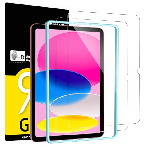 NEW'C 2 peças, protetor de ecrã para iPad (A16) 11ª geração 2025, iPad 10ª geração de 10,9 polegadas 2022 e uma ferramenta de alinhamento inclui, anti-riscos, vidro temperado ultra resistente