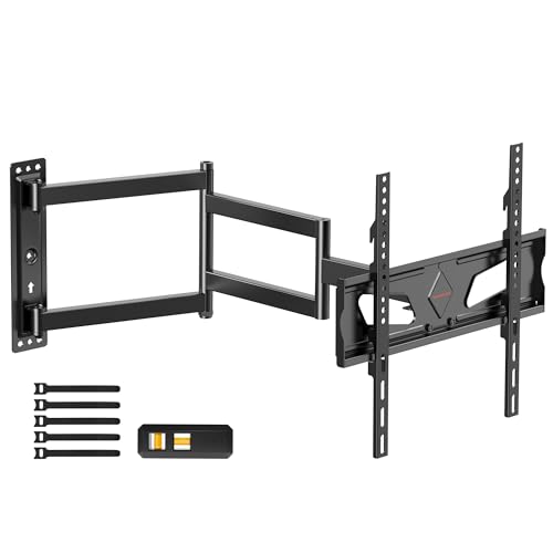 WHYFONE Suporte de parede para TV de 845 mm, braço longo, inclinável giratório e extensível, braço de parede de televisão para ecrãs de 26 a 65 polegadas até 35 kg VESA máx. 400 x 400 mm