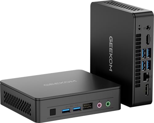 GEEKOM Air12 Lite Mini PC - Alder Lake N100 Processador (4 núcleos e 4 fios, até 3,4 GHz) DDR4 8 GB SSD mini computador com WiFi 5/Bluetooth 5.1/4 K, 2 ecrãs, mini computador para casa / Escola